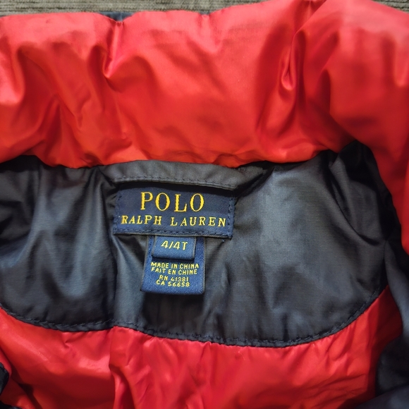 POLO RALPH LAUREN COLORBLOCK WATER REPELLENT DOWN WINTER PUFFER JACKET size 4 4T - Picture 8 of 13